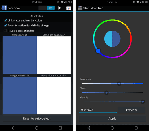 Bật tùy chọn như hướng dẫn