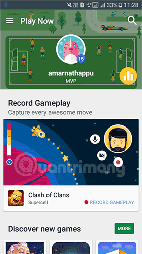 Chạm vào Record Gameplay