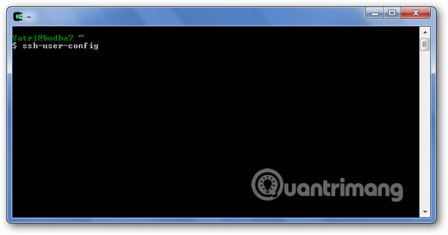 Nhập lệnh ssh-user-config