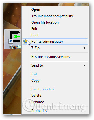 Chọn Run as administrator