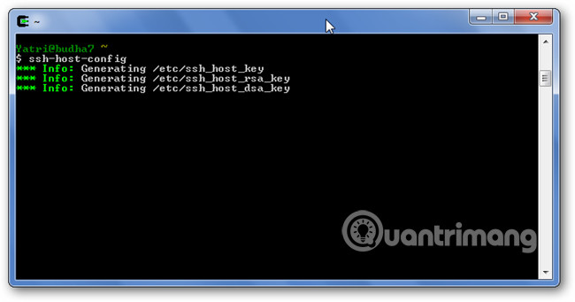 Nhập lệnh ssh-host-config