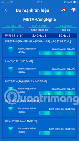 Ứng dụng sẽ cho biết độ mạnh tín hiệu Wi-Fi đang dùng có tốt hay không