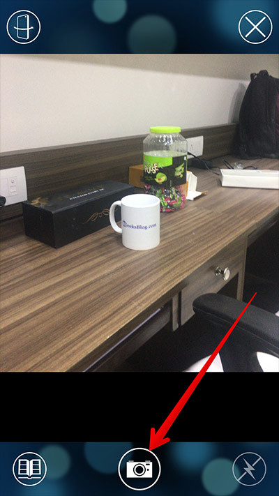 Nhấn biểu tượng camera để chụp ảnh