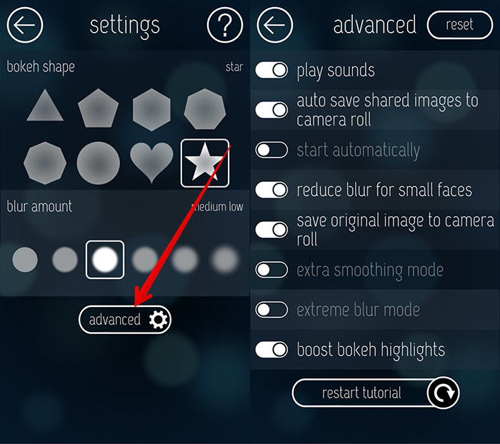 Cài đặt nâng cao trên FabFocus