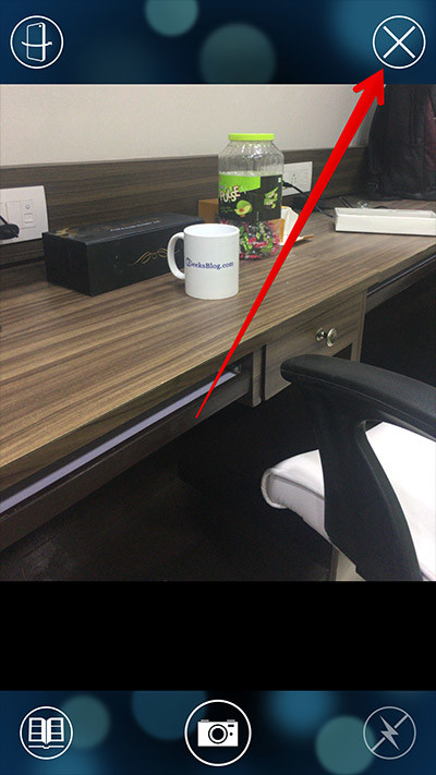 Chạm vào nút X để tắt chế độ chụp ảnh