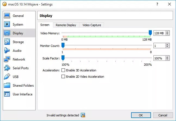Tùy chỉnh mục Display 