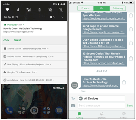 Thông báo gửi liên kết đến
