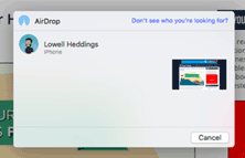 Chọn thiết bị cần gửi trang web