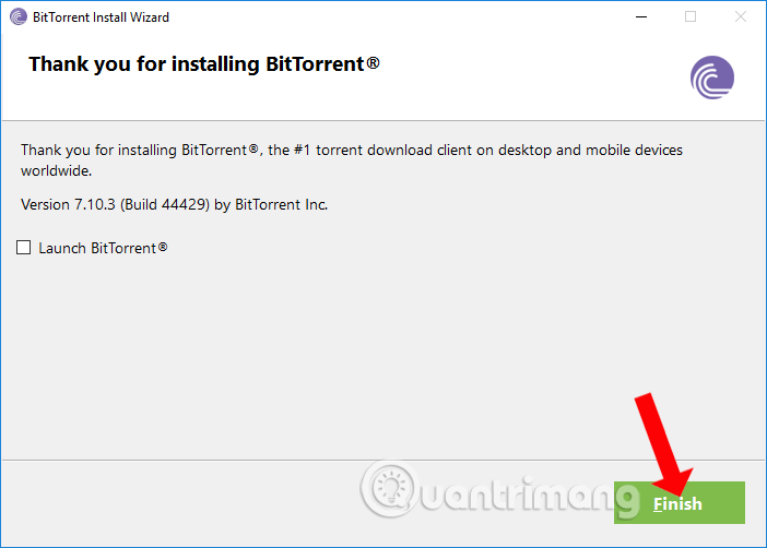 Kết thúc cài đặt