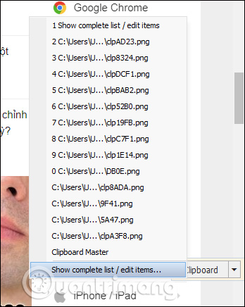 Quản lý nội dung Clipboard