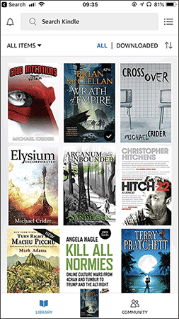 Sách xuất hiện trong thư viện sau khi mua