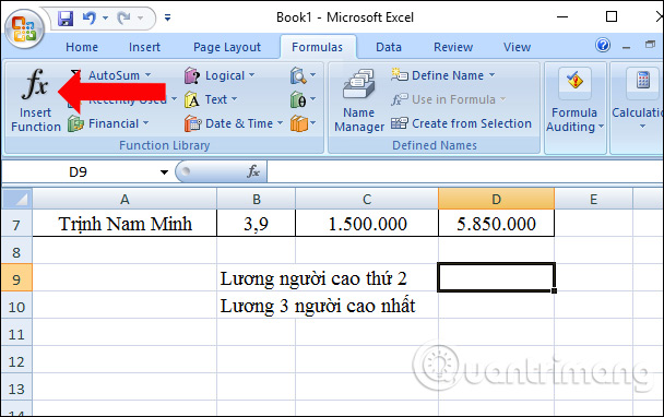 Cách tìm giá trị thứ N trong Excel