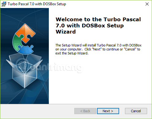 Giao diện cài Pascal trên Windows 10