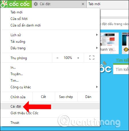 Cách thiết lập mặc định Cốc Cốc tải torrent