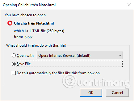Lưu file HTML