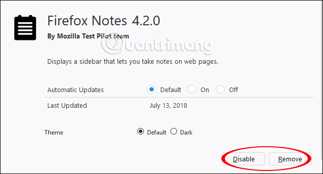 Xóa, gỡ tiện ích