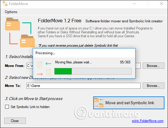 Quá trình chuyển thư mục 