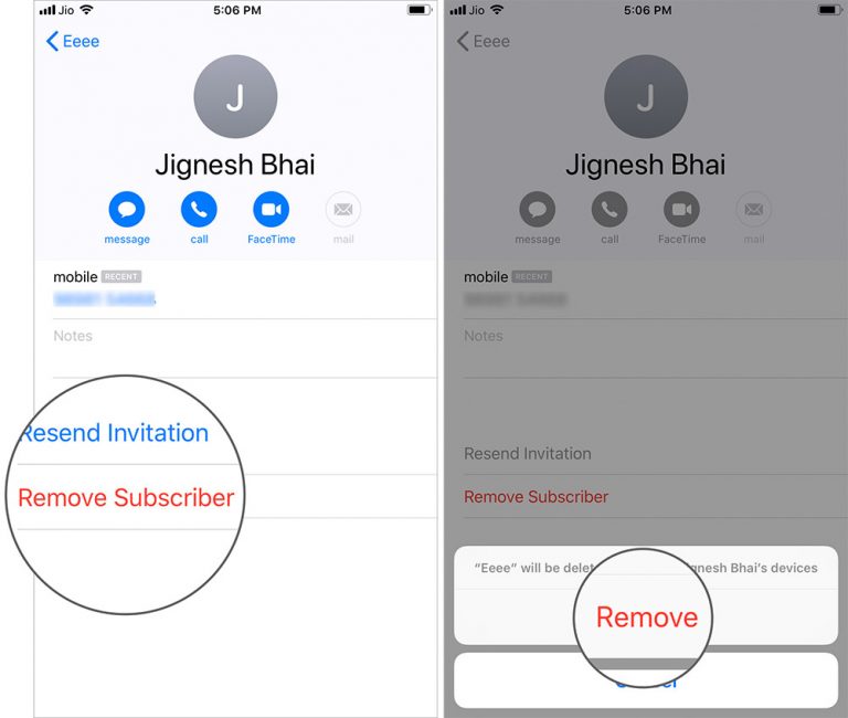 Chọn Remove Subscriber