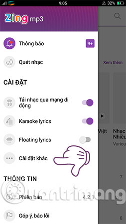 Chọn Cài đặt > Tai nghe