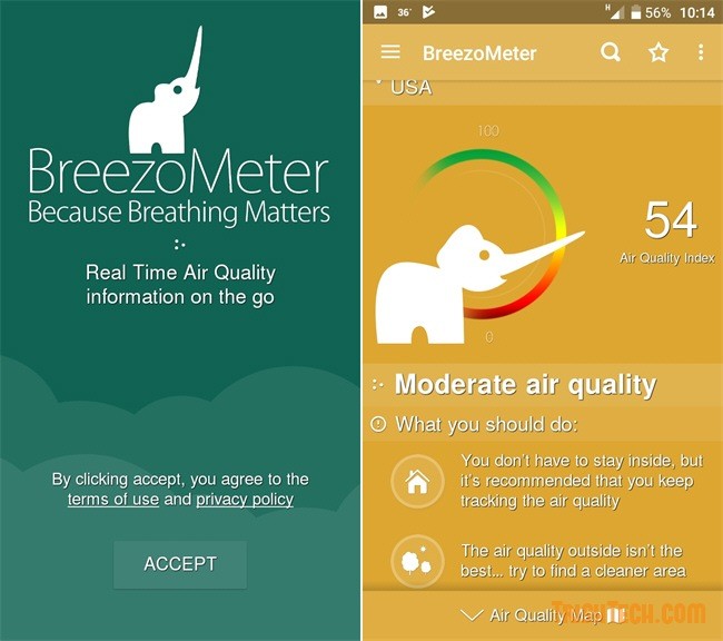 Measure air quality on Android