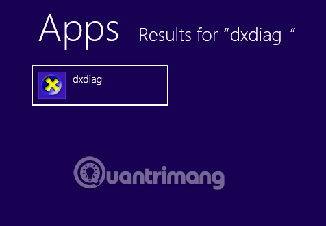 Mở DirectX Diagnostic Tool
