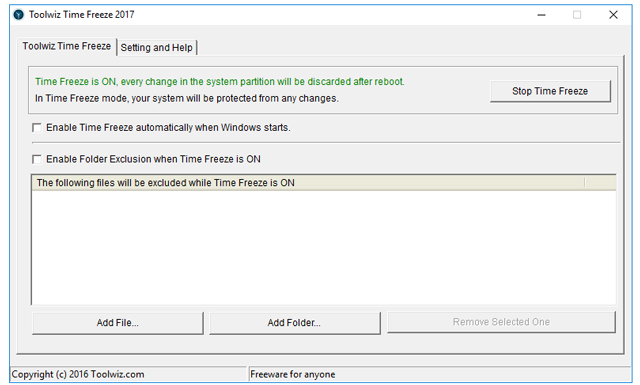 Ứng dụng Toolwiz Time Freeze