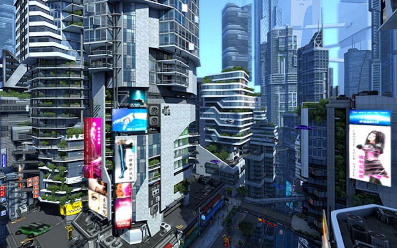 Wallpaper Kỳ ảo những thành phố trong tương lai