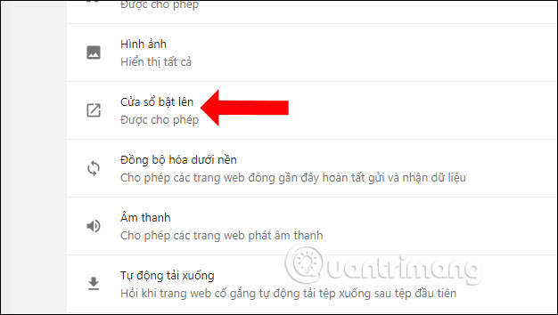 Quản lý cửa sổ bật lên