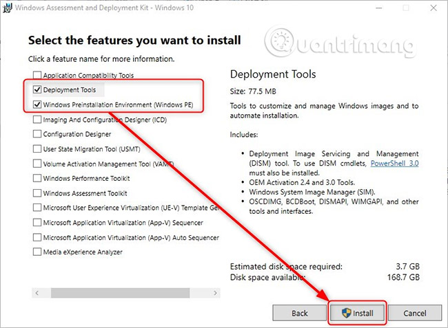 Cài đặt Windows 10 ADK