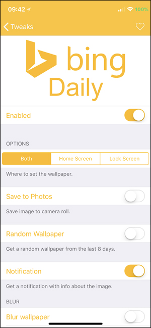 Tùy chỉnh tweak BingDaily