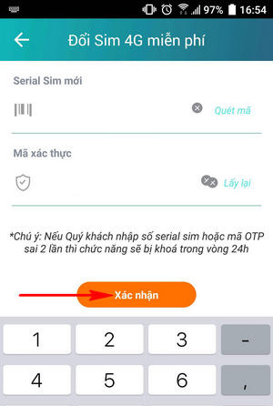 Xác nhận trên hệ thống 