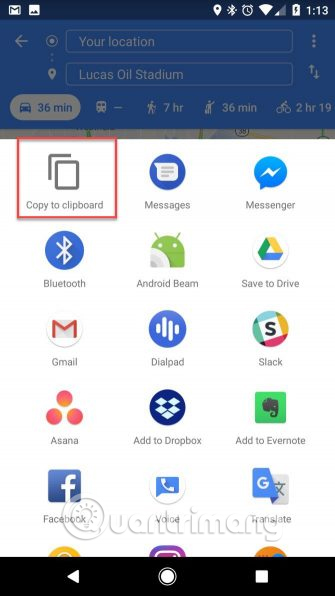 Chọn Copy clipboard