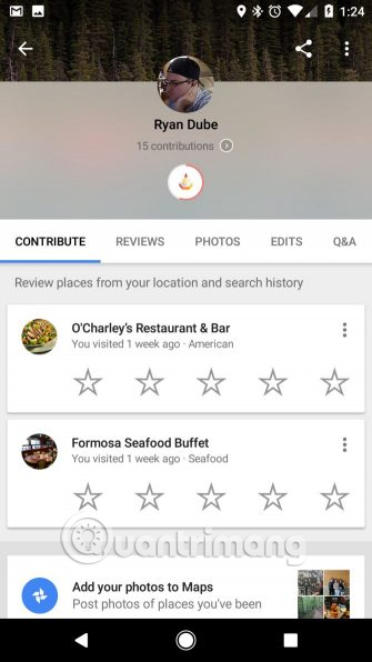 Đánh giá địa điểm bạn đã đến