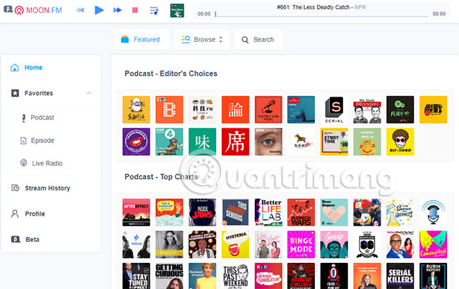 Cách sử dụng Moon FM trên web