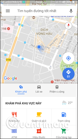 Bạn có thể tìm đường đi ngay trên ứng dụng của Google Maps, và tính năng định vị GPS sẽ giúp bạn đến nơi một cách dễ dàng và nhanh chóng.