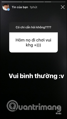 Câu hỏi trên Instagram