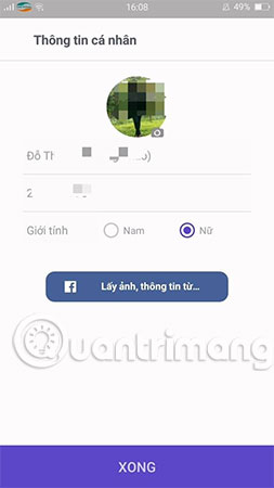 Cập nhật thông tin cá nhân
