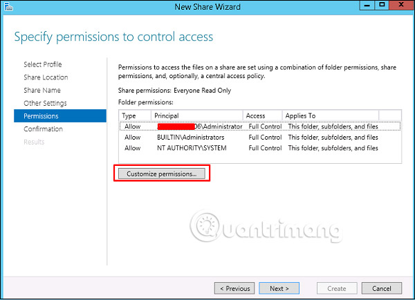 Customize Permissions 