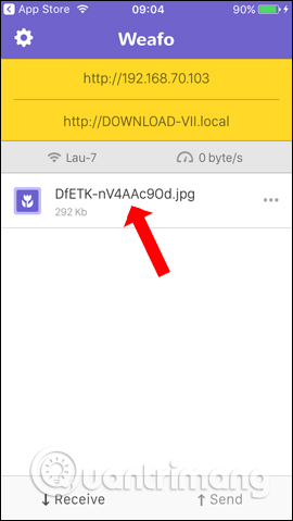 Hiện ảnh trên Weafo iPhone