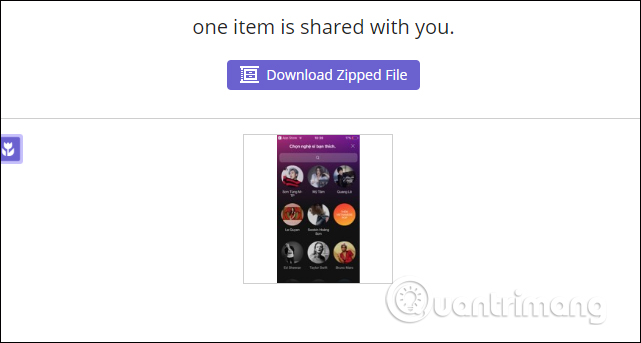 Hiện file nhận trên máy tính