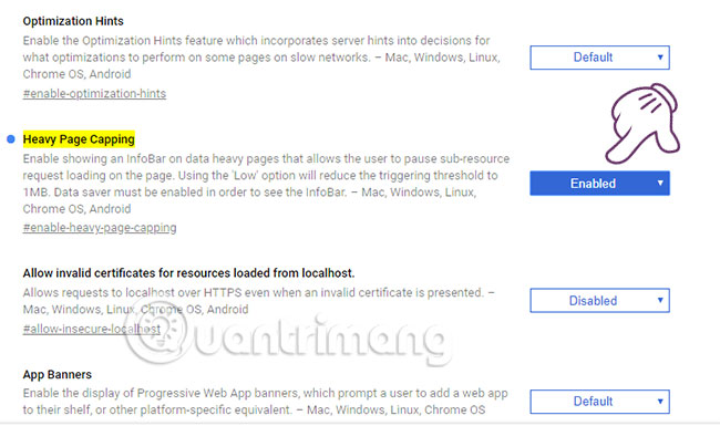 Tìm kiếm mục Heavy Page Capping