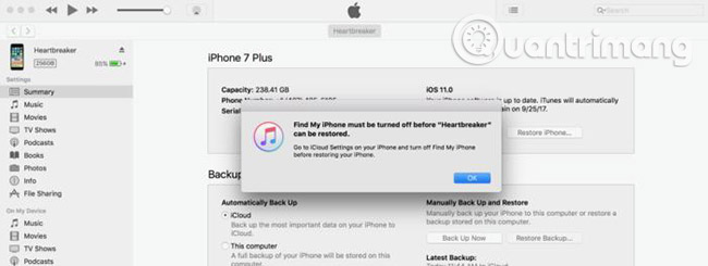 Restore iPhone đã qua sử dụng