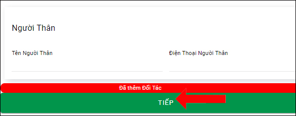 Nhập thông tin người thân