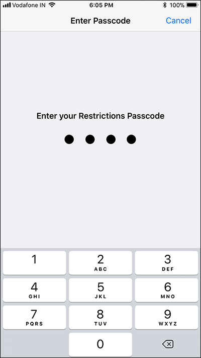 Nhập mật khẩu hạn chế