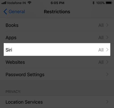Tìm và chọn Siri