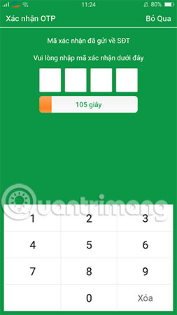 Hệ thông sẽ đang tiến hành xác nhận số điện thoại 