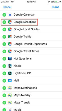 Tìm widget Google Directions
