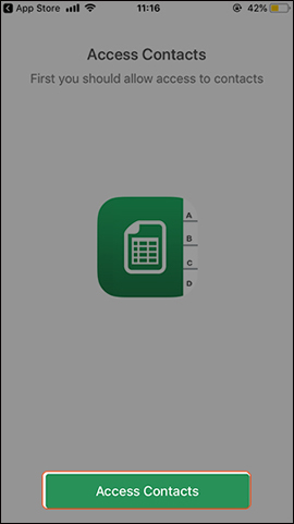 Contacts 2 XLS truy cập danh bạ