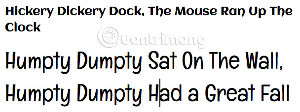 Các phông chữ khác nhau