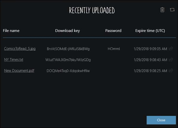 Danh sách file tạo